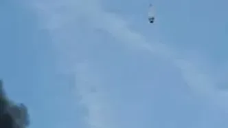 اطفای هوایی آتش‌سوزی بندر شهید رجایی با بالگرد