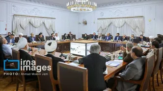 عکسی از درِ گوشی صحبت کردن پزشکیان و قالیباف در یک جلسه رسمی