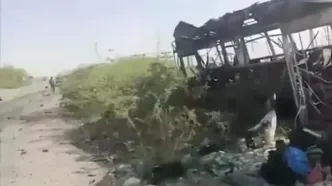 فیلم حمله تروریستی به اتوبوس دانش‌آموزان در پاکستان