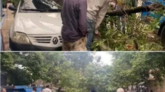 خسارت تندباد ۸۰ کیلومتری در بجنورد/ عکس
