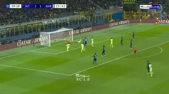 گل دوم بارسلونا به اینتر توسط دنی اولمو 60 / اینتر 2-2 بارسلونا