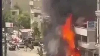 فیلم آتش سوزی بزرگ در اندرزگو تهران / دود سیاه آسمان بالای شهر تهران را گرفت