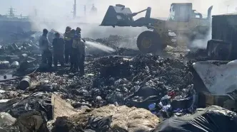 آتش‌سوزی گسترده در یک ملک شخصی در چهاردانگه