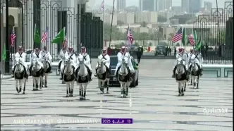 استقبال رسمی بن‌سلمان از ترامپ با اسب های عرب