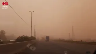 هم اکنون طوفان شدید در جاده قم به اراک + فیلم