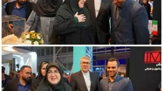 حضور سخنگوی دولت در غرفه مجتمع سنگ آهن سنگان در نمایشگاه صنایع دستی مشهد