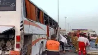 جزئیات حادثه رانندگی برای اتوبوس دانش‌آموزان در محور قزوین