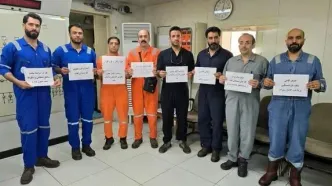 اعتراض کارگران رسمی شاغل در سکوی عملیاتی نصر منطقه سیری