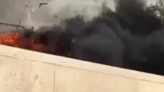 ببینید؛ آتش‌سوزی در بلوار کاوه تهران