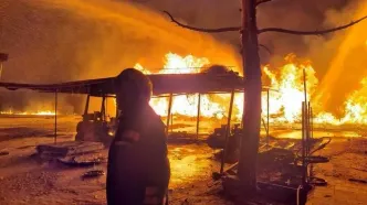 آتش‌سوزی کارخانه ریسندگی و بافندگی مورچه خورت اصفهان مهار شد/ ویدئو