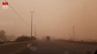 هم اکنون طوفان شدید در جاده قم به اراک