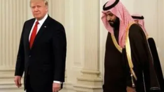 لحظه ورود ترامپ به قصر الیمامه و دیدار با مقامات عربستان