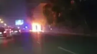 آتش گرفتن یک خودرو ۲۰۶ در اتوبان چمران