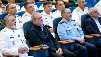 پزشکیان در ارتباط زنده با ناوشکن دنا و زیردریایی فاتح