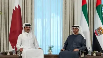 دیدار امیر قطر با رئیس امارات در ابوظبی