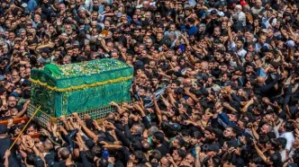 تصاویر؛ تشییع نمادین پیکر امام جواد(ع) در کاظمین