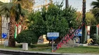 دیوارنگاره معنادار میدان فلسطین پس از حمله یمن