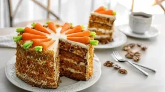 طرز تهیه کیک هویج کافی شاپی، پوک، نرم و خوشمزه