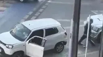 دو راننده با خودرو به جان هم افتادند! درگیری عجیب خیابانی