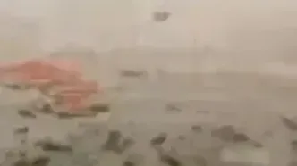 فیلمی وحشتناک از شدت طوفان در مهاباد