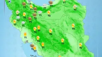 نقشه هوای استان ها امروز پنجشنبه ۲۵ اردیبهشت | تداوم رگبار و باد شدید در استان‌های غربی | تهران و البرز بارانی می شود؟