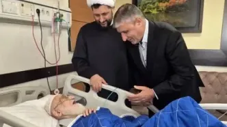 عیادت رئیس سازمان انرژی اتمی از آیت‌الله العظمی نوری همدانی
