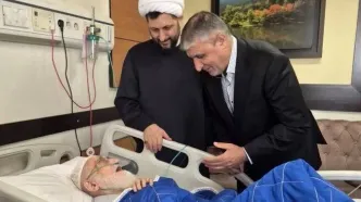 عیادت رئیس سازمان انرژی اتمی از آیت‌الله العظمی نوری همدانی