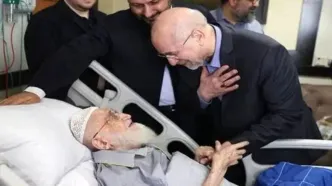 عیادت رییس مجلس از آیت‌الله نوری همدانی