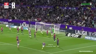 گل اول رئال وایادولید به بارسلونا توسط ایوان سانچس 6