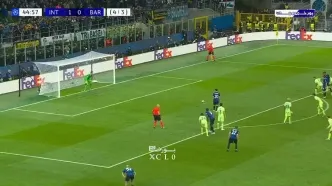 گل دوم اینتر به بارسلونا توسط هاکان چالهان‌اوغلو / اینتر 2- 0 بارسلونا