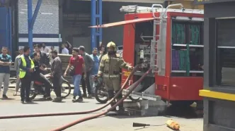 آتش‌سوزی در بازار آهن تهران
