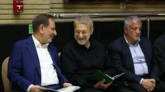 همنشینی لاریجانی و محسن هاشمی در یک مراسم