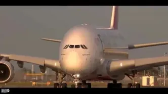 ببینید؛ لحظه تیک آف هواپیمای ایرباس A380 امارات؛ بزرگترین هواپیمای جهان