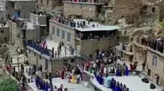 آیین هزار ساله هزار دف بر فراز بام های روستای پالنگان در کردستان + فیلم