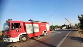 یک فوتی در واژگونی تانکر سوخت در محور اندیمشک به شوش