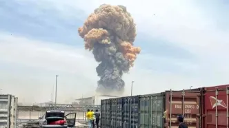 لحظه وحشتناکِ انفجار زیر بالگرد هلال احمر