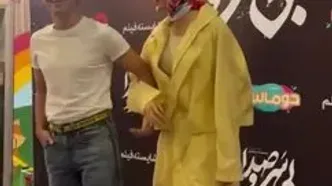 تیپ و استایل نوید محمدزاده و فرشته حسینی در اکران «بی‌سروصدا»
