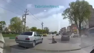 برخورد یک خودرو با سرباز در تبریز
