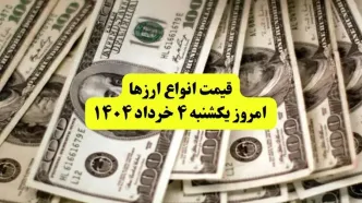جدیدترین قیمت دلار امروز یکشنبه ۴ خرداد ۱۴۰۴ | قیمت یورو | قیمت درهم امارات | قیمت پوند + جدول به تومان