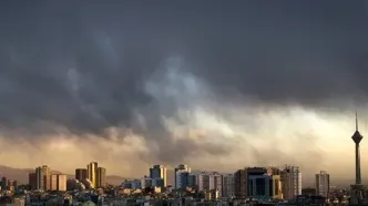 وقوع تندباد و گرد و خاک شدید در تهران