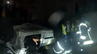 تصادف ۲ دستگاه خودرو سواری در جاده کندوان