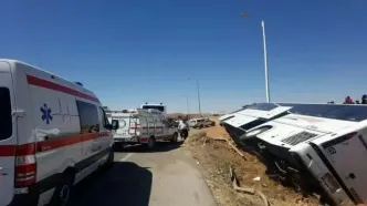 جزئیات حادثه اتوبوس حامل دانش‌آموزان در جاده قزوین اعلام شد