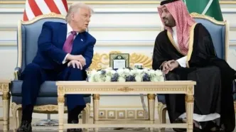 خوش‌ و‌ بش ترامپ و بن سلمان با یک چهره ایرانی