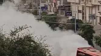 ببینید؛ دود کردن عجیب یک اتوبوس در مسجد سلیمان