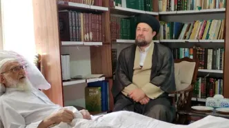 عیادت یادگار امام از آیت الله العظمی نوری همدانی