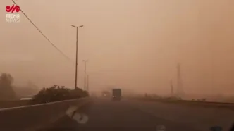 طوفان شدید در جاده قم به اراک