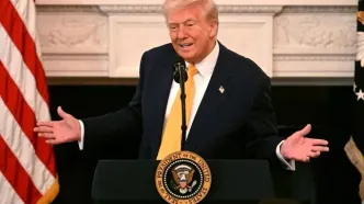 چرت زدن وزرای ترامپ حین سخنرانی او در عربستان!
