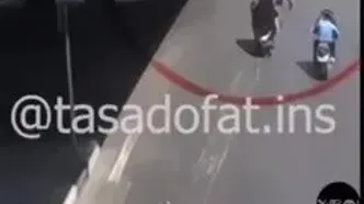 ویدیویی از یک تصادف عجیب در پل روشندلان تهران