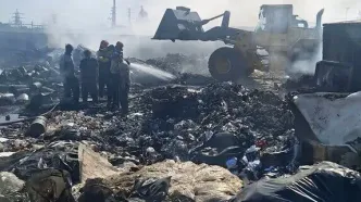 آتش‌سوزی گسترده در یک ملک شخصی
