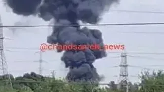 آتش سوزی در نزدیکی کارخانه ایران خودرو دیزل در جنوب تهران